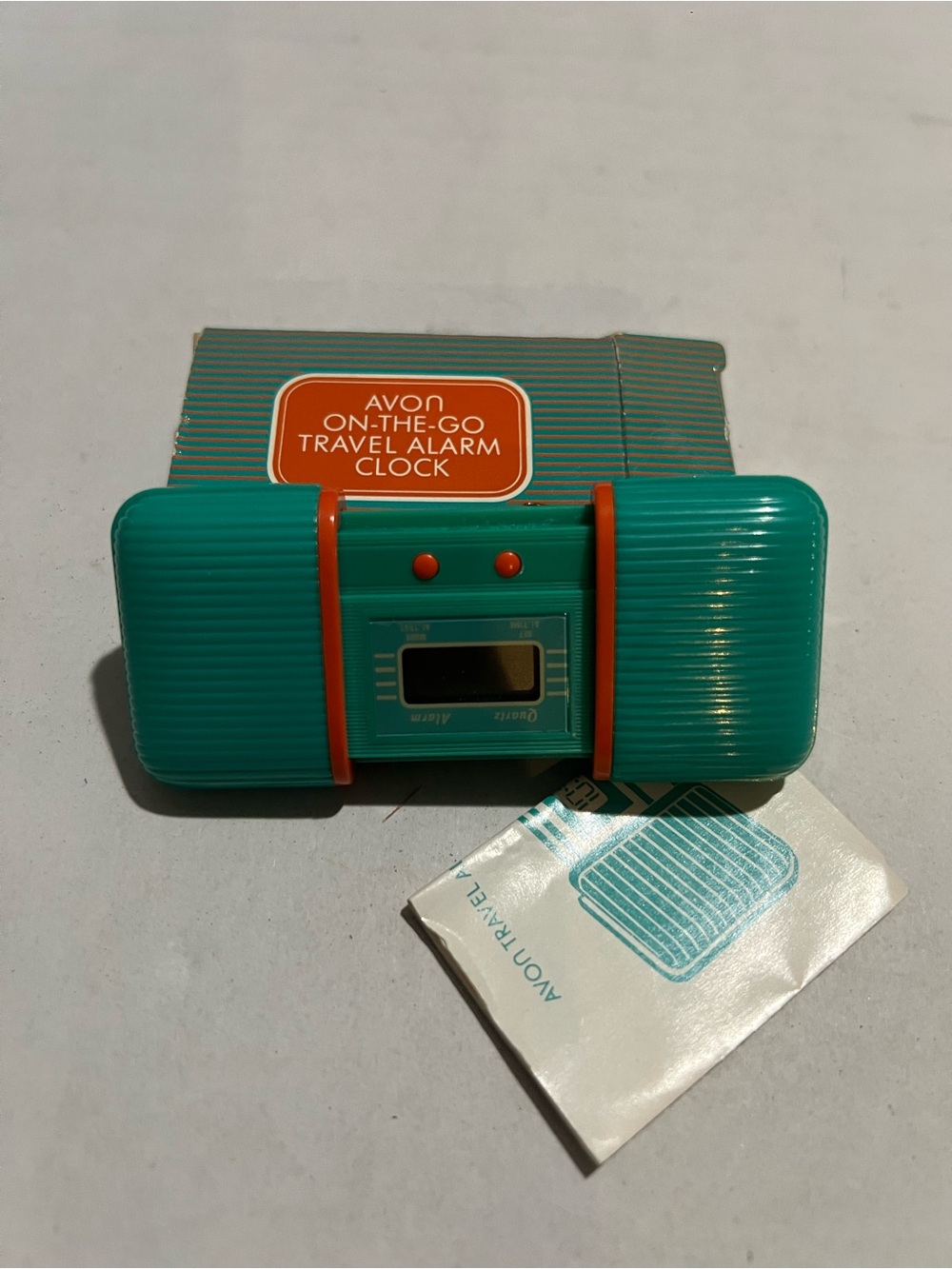 Vintage Avon On-the-Go Travel Alarm Clock in Original Box